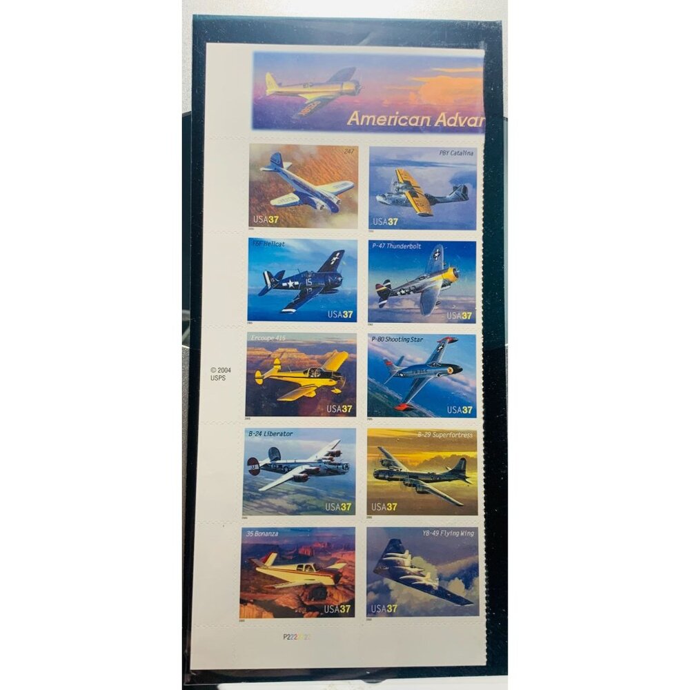 2004 USPS American Advances In Aviation 37¢ Stamp Sheet